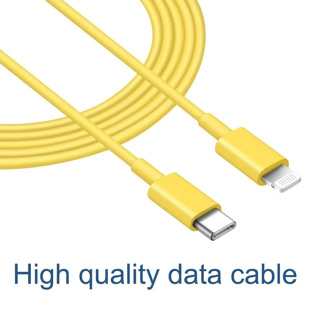 2 Pack Yellow USB-C to Lightning Cable MFi Certified PD Fast Charging Data‎ Cord